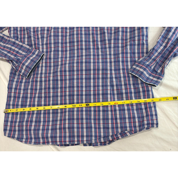 Hugo Boss Button Up Shirt Men's Size L Purple Lavender check Pattern - Picture 3 of 14